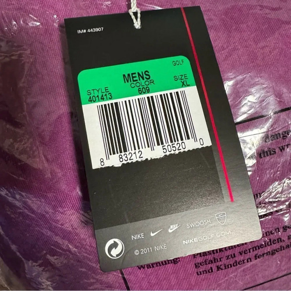 NWT NIKE Tiger Woods Fuschia Dri-Fit Short Sleeve Golf Polo Size XL Fallen Oak - Picture 13 of 13